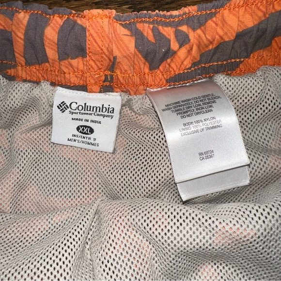 Mens XXL Columbia Water Short orange grey Tropical print - Picture 13 of 16